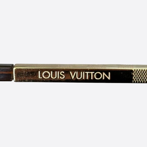 Louis Vuitton Gold Damier Attitude Pilot Sunglasses - Picture 4 of 5